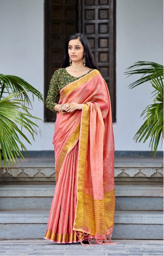 Exclusive Tissue Linen Saree Online 03