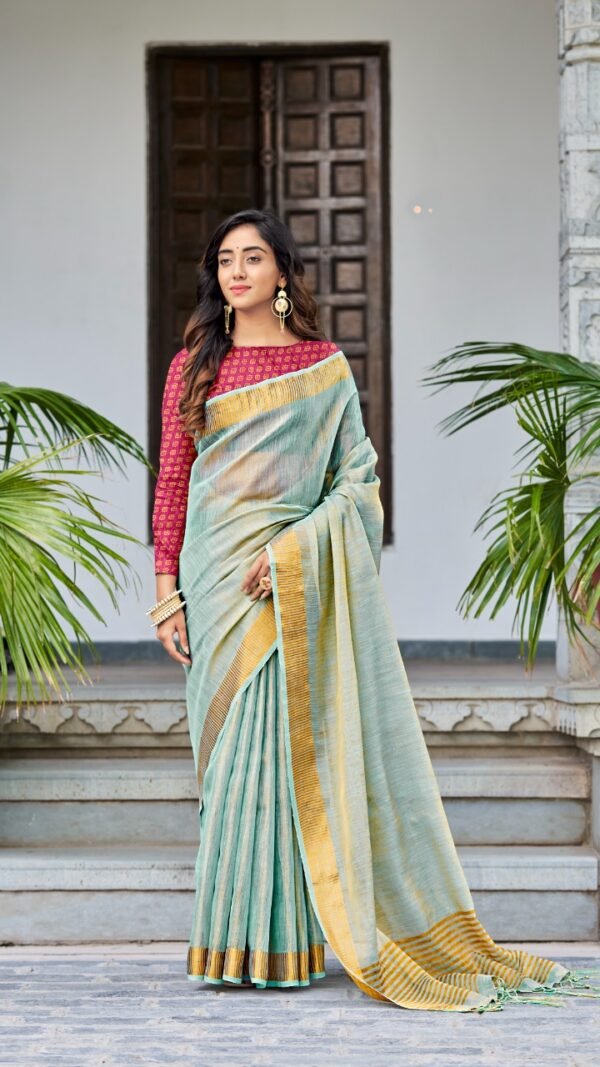 Exclusive Tissue Linen Saree Online 02