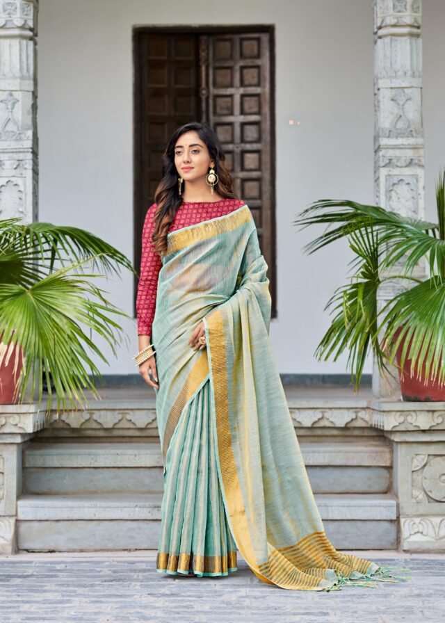 Exclusive Tissue Linen Saree Online 02