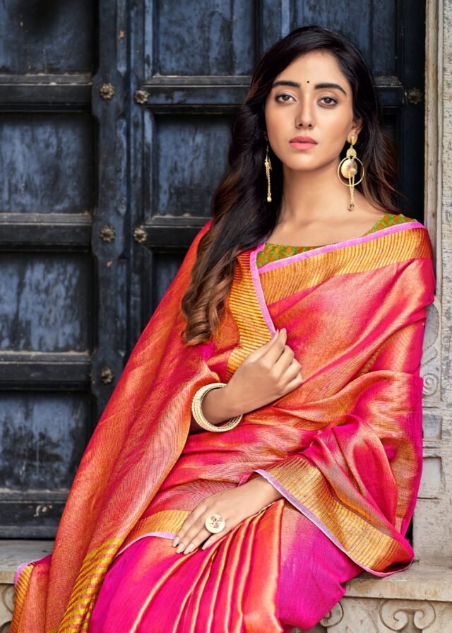 Exclusive Tissue Linen Saree Online 05