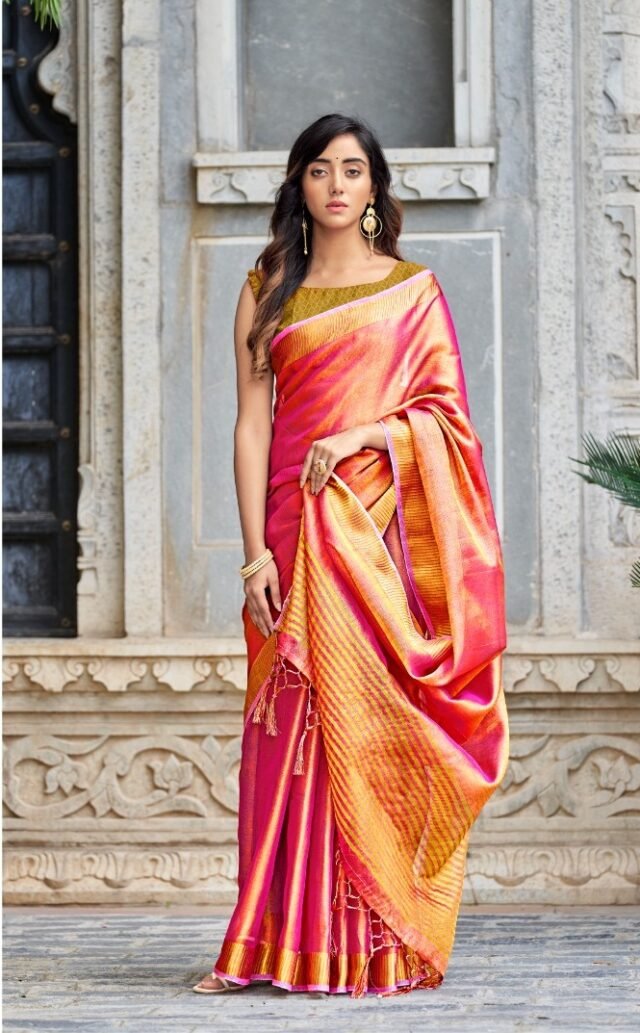 Exclusive Tissue Linen Saree Online 05