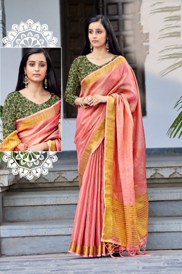 Exclusive Tissue Linen Saree Online 03