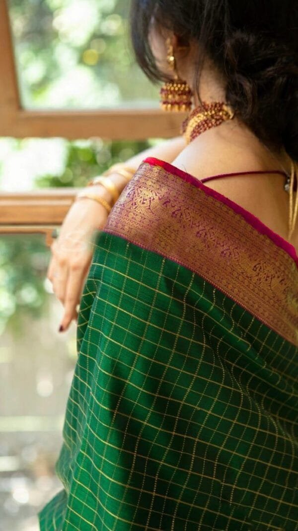 Pure Soft Litchi Banarasi Silk Saree with Work Blouse 02