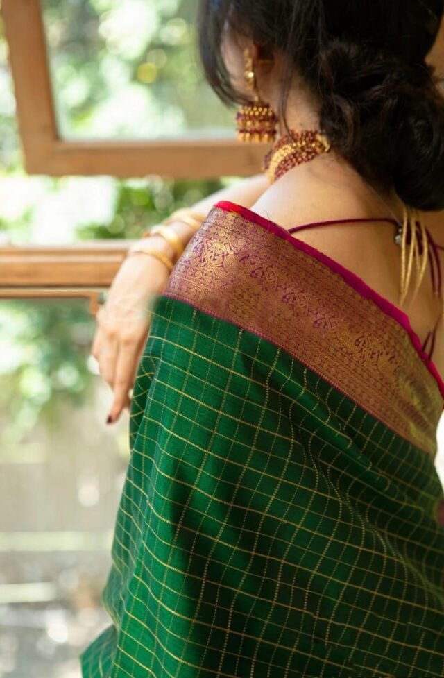 Pure Soft Litchi Banarasi Silk Saree with Work Blouse 02