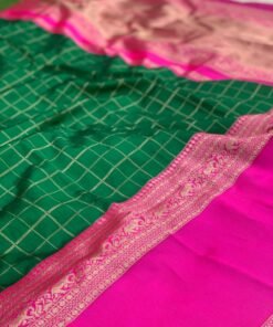 Pure Soft Litchi Banarasi Silk Saree with Work Blouse 02