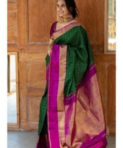 Pure Soft Litchi Banarasi Silk Saree with Work Blouse 02