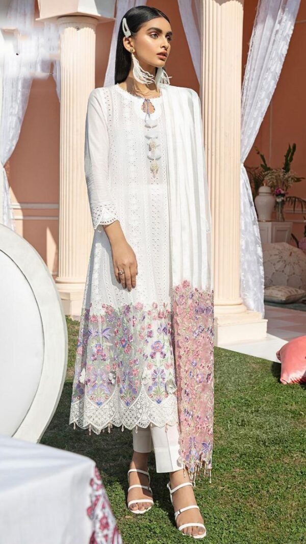 Cambric Cotton Self Embroidery Pakistani Suits 02