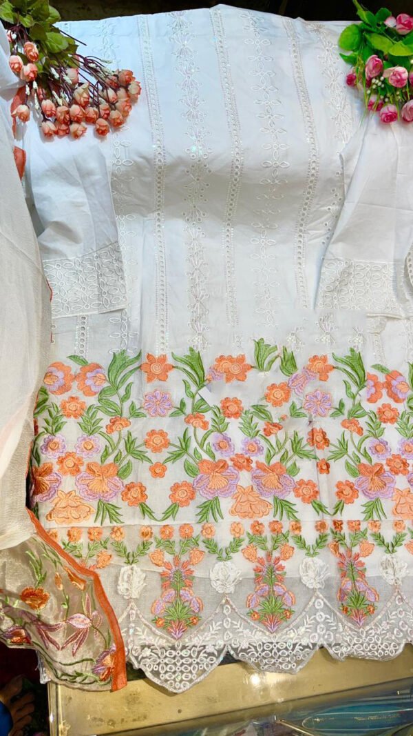 Cambric Cotton Self Embroidery Pakistani Suits 02