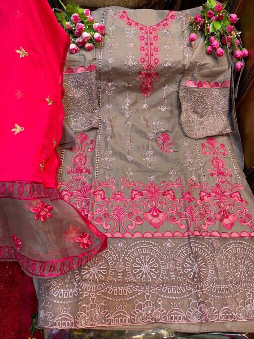 Cambric Cotton Self Embroidery Pakistani Suits 03