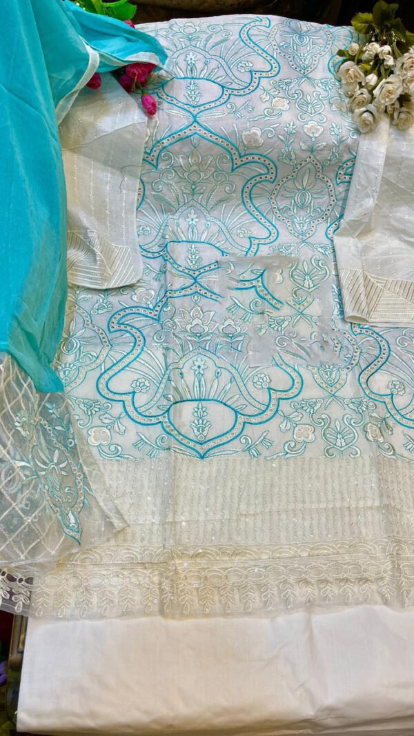 Cambric Cotton Self Embroidery Pakistani Suits 04