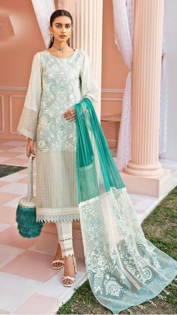 Cambric Cotton Self Embroidery Pakistani Suits 04