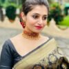 Pure Soft Litchi Banarasi Silk Saree with Work Blouse 03