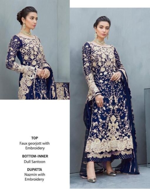 New Fox Georgette with Embroidered Pakistani Suit 02