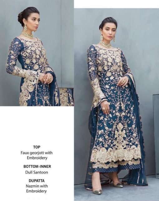 New Fox Georgette with Embroidered Pakistani Suit 03