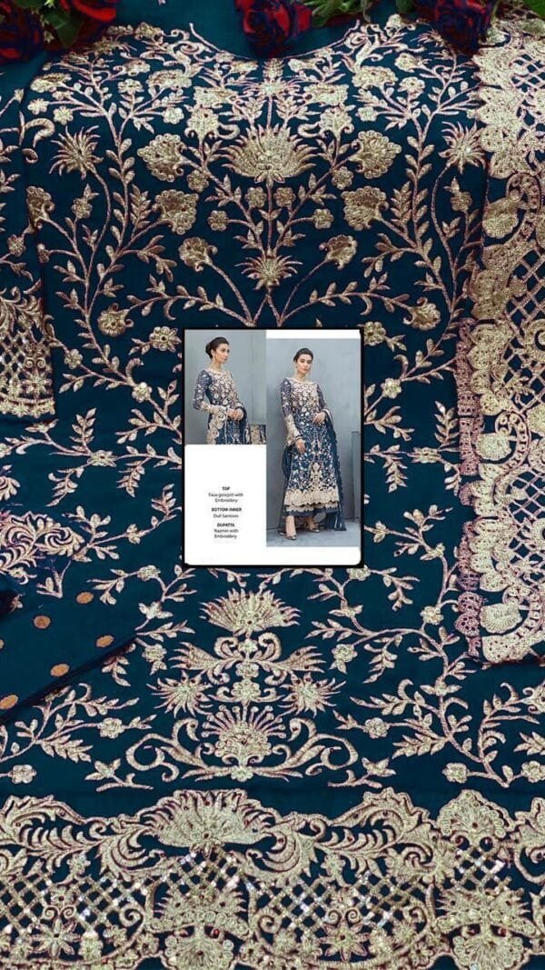 New Fox Georgette with Embroidered Pakistani Suit 03
