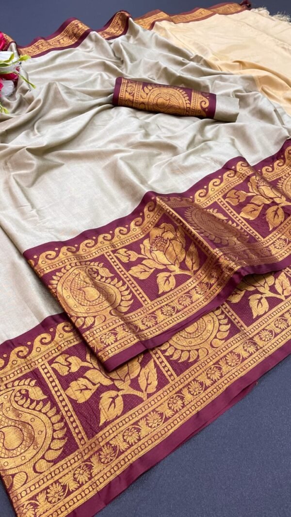 Pure Soft Aura Cotton Silk Saree 05