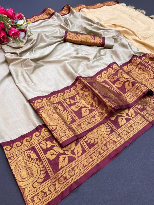 Pure Soft Aura Cotton Silk Saree 05