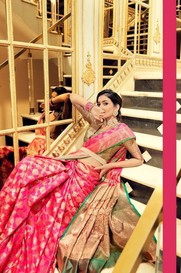 Soft Zari Weaving Saree Traditional Collection 05