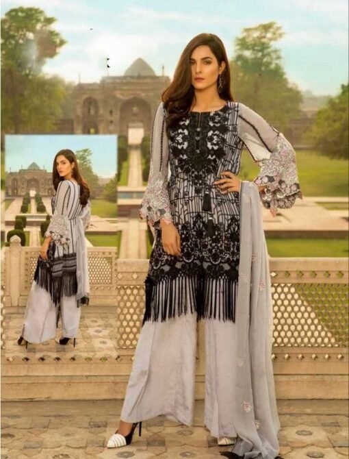 Fox Georgette with Embroidery and Stone Work Pakistani Suits