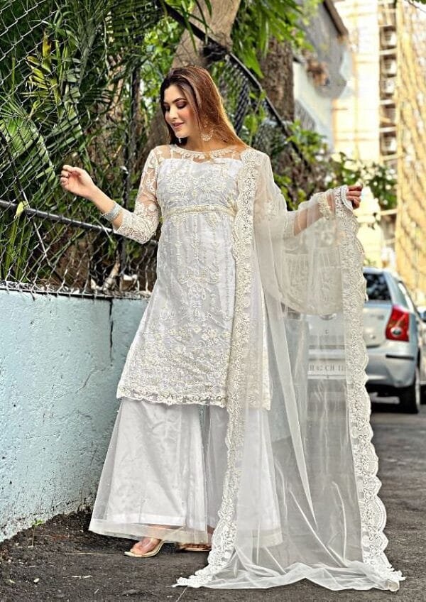 Latest Heavy Net Embroidery with Work Stone Suits