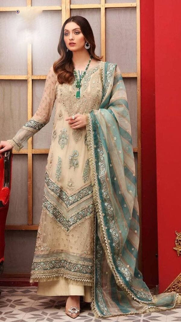 Pakistani Suits with Butterfly Net Embroidered