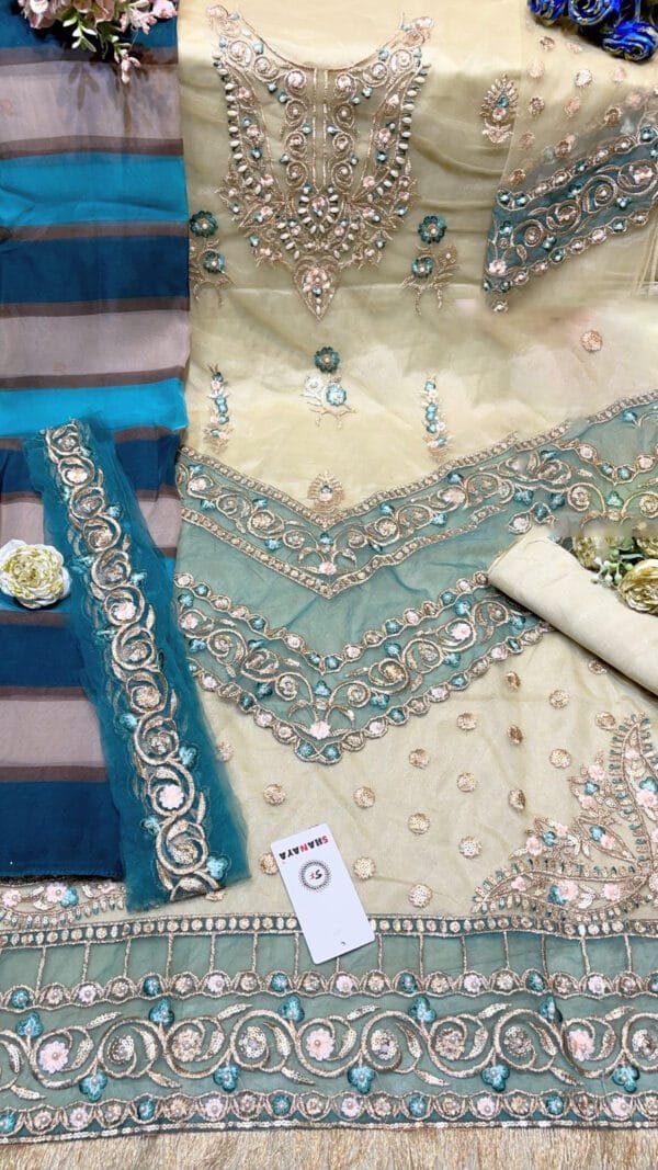 Pakistani Suits with Butterfly Net Embroidered