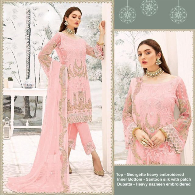 Georgette Heavy Embroidered Dress Pakistani Suits 05