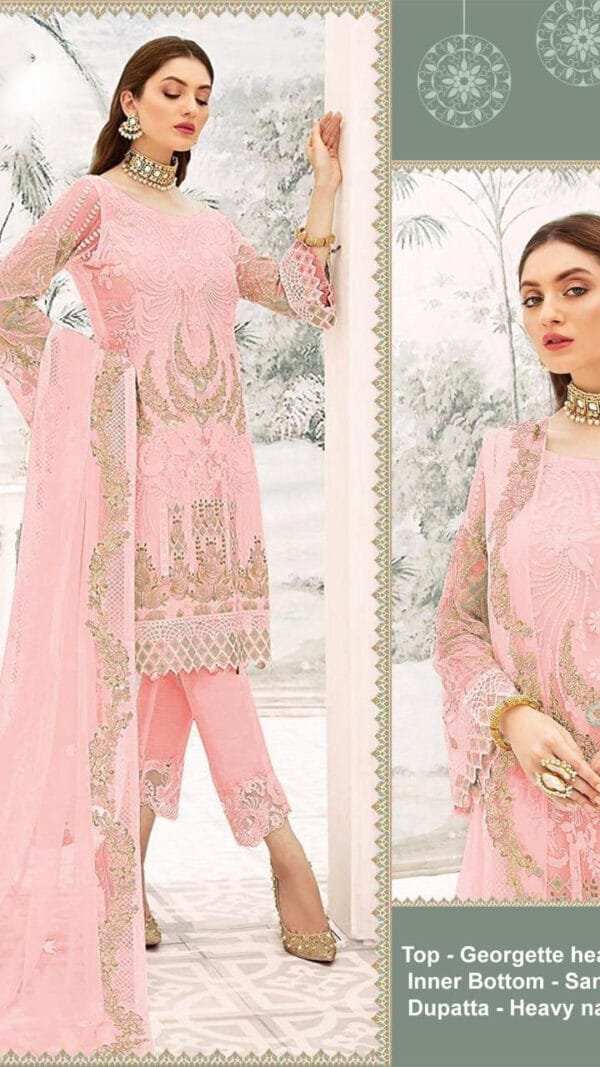 Georgette Heavy Embroidered Dress Pakistani Suits 01