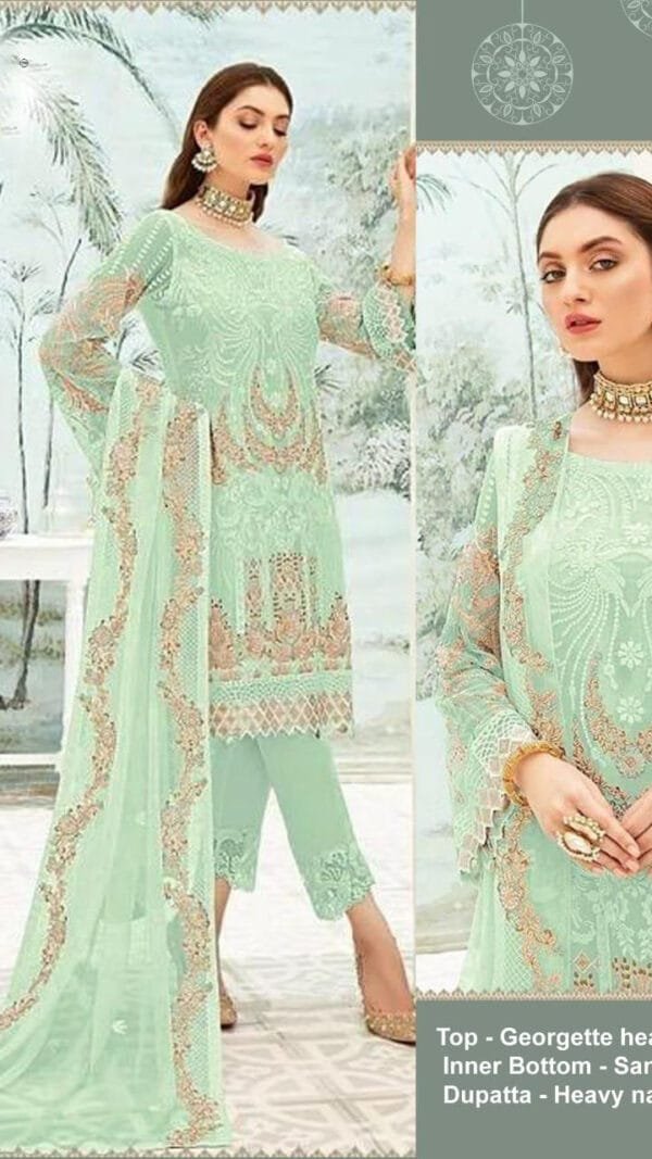Georgette Heavy Embroidered Dress Pakistani Suits 06