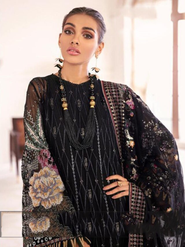 Fox Georgette Heavy Embroidered Pakistani Dress 01