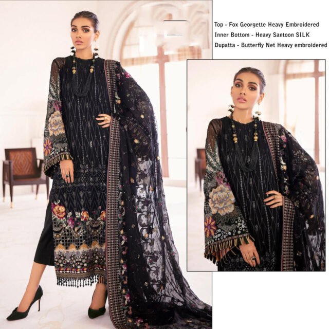 Fox Georgette Heavy Embroidered Pakistani Dress 01