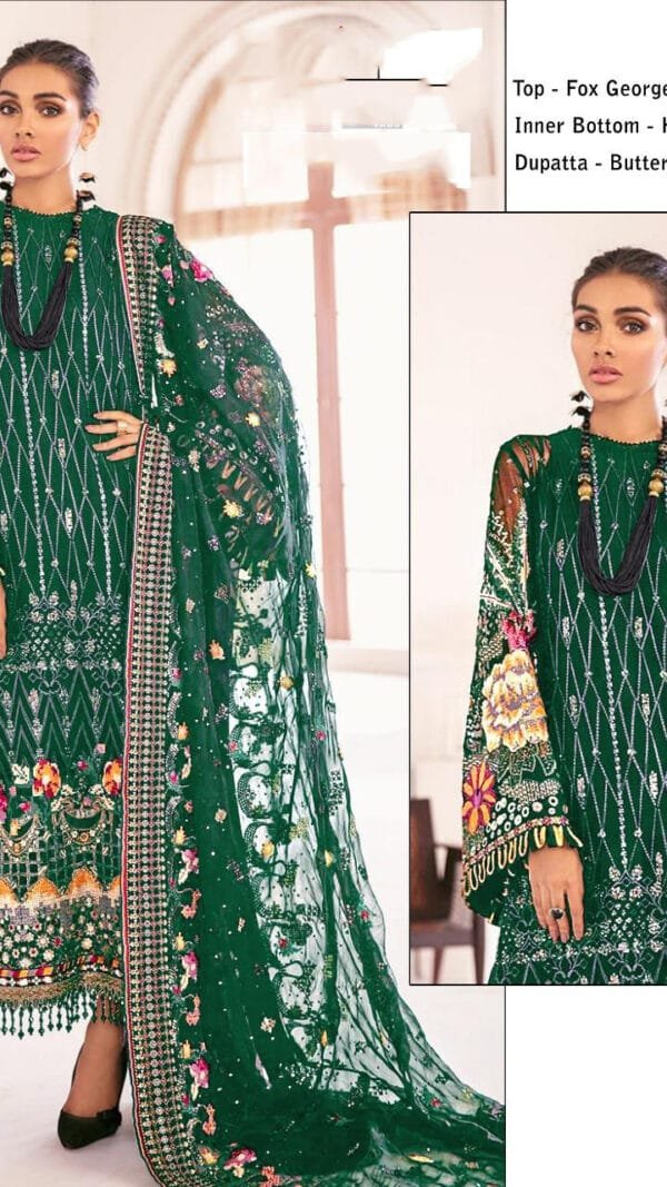 Fox Georgette Heavy Embroidered Pakistani Dress 03