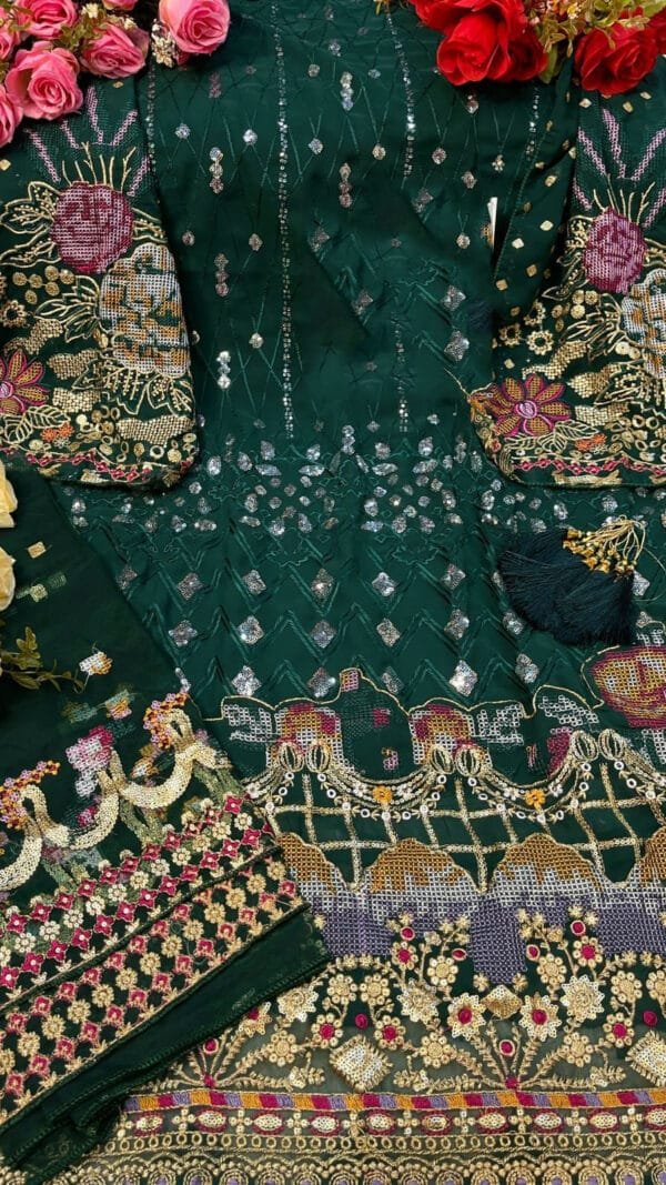 Fox Georgette Heavy Embroidered Pakistani Dress 03