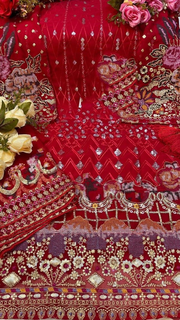 Fox Georgette Heavy Embroidered Pakistani Dress 04