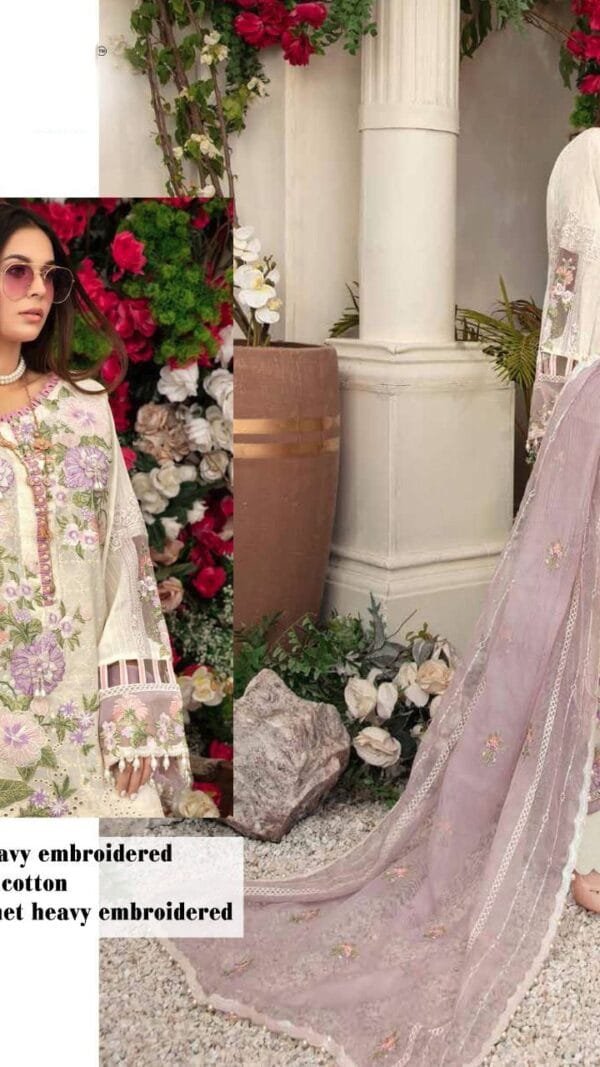 Pakistani Lawn Cotton Heavy Embroidered Suits 02