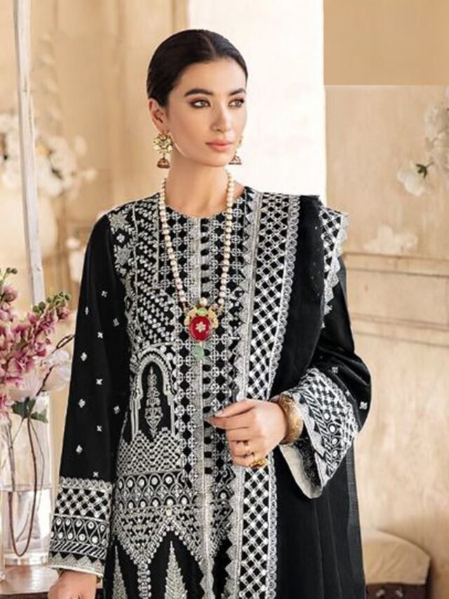 Pakistani Suits Fox Georgette Heavy Embroidered Dress 01