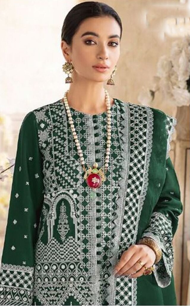 Pakistani Suits Fox Georgette Heavy Embroidered Dress 02