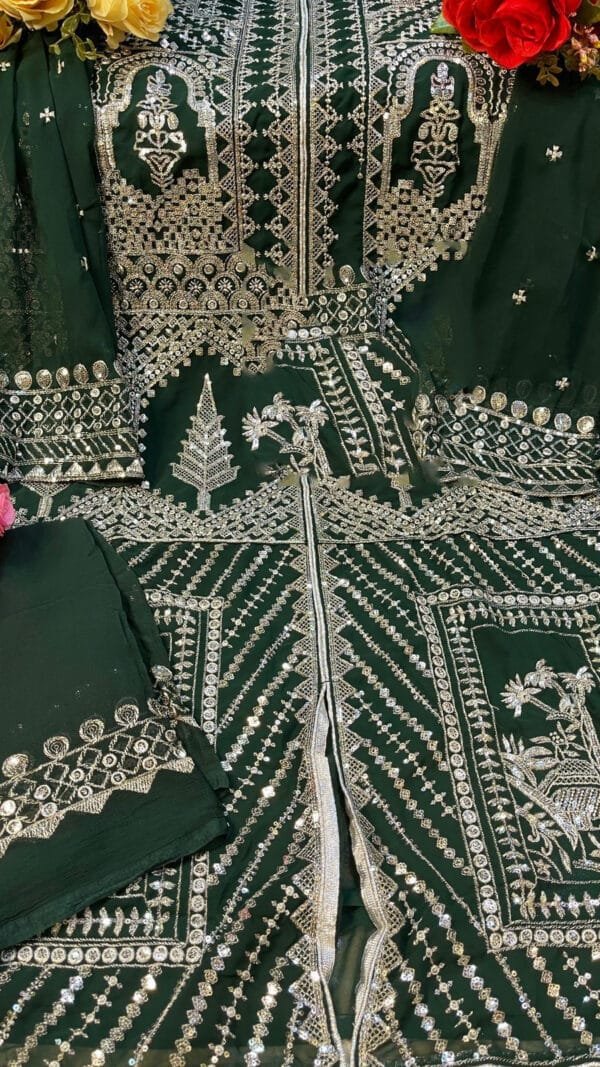 Pakistani Suits Fox Georgette Heavy Embroidered Dress 02