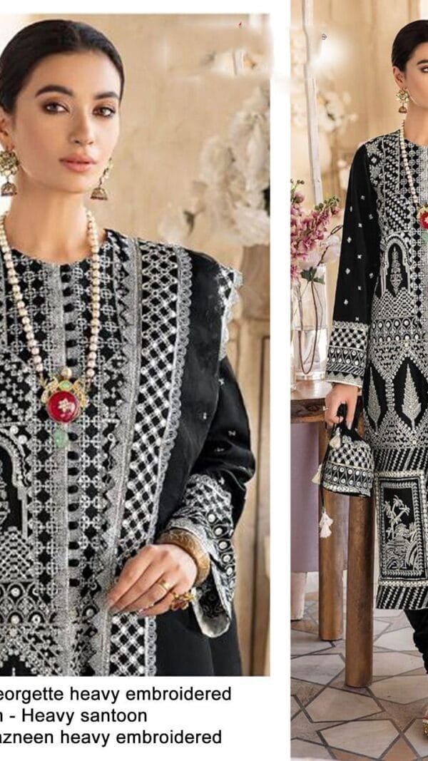 Pakistani Suits Fox Georgette Heavy Embroidered Dress 01