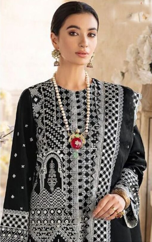Pakistani Suits Fox Georgette Heavy Embroidered Dress 01
