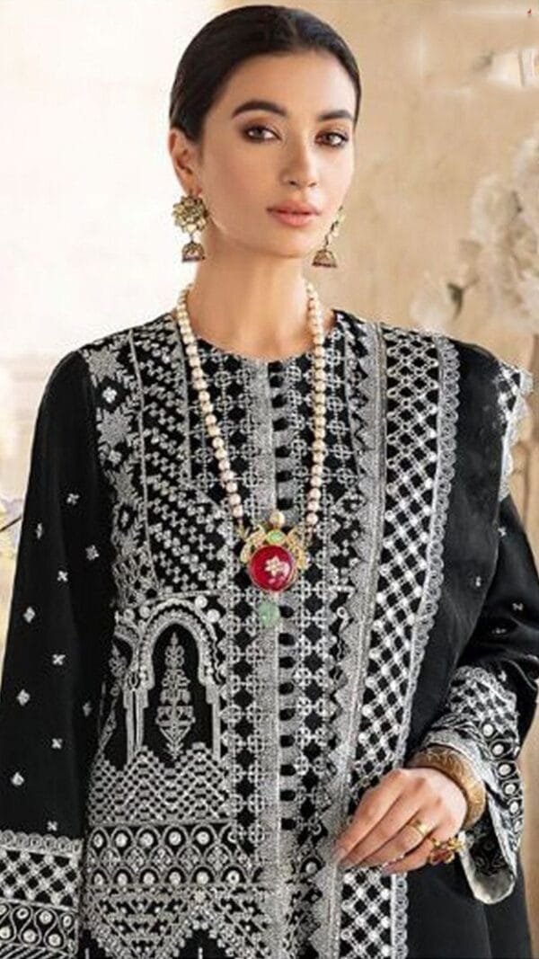 Pakistani Suits Fox Georgette Heavy Embroidered Dress 01