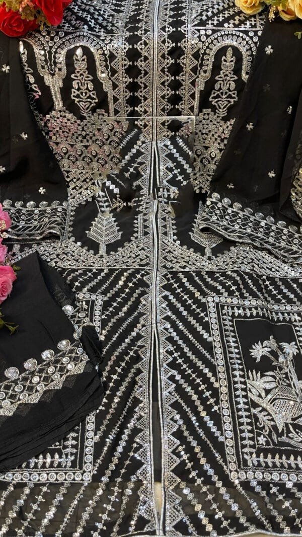 Pakistani Suits Fox Georgette Heavy Embroidered Dress 01