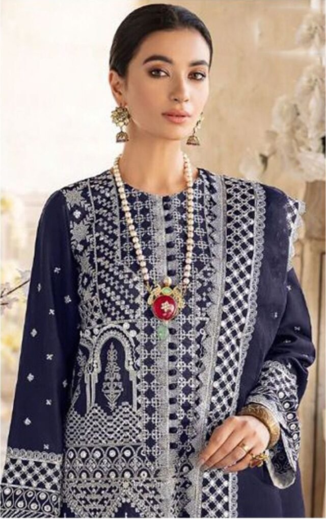 Pakistani Suits Fox Georgette Heavy Embroidered Dress 03