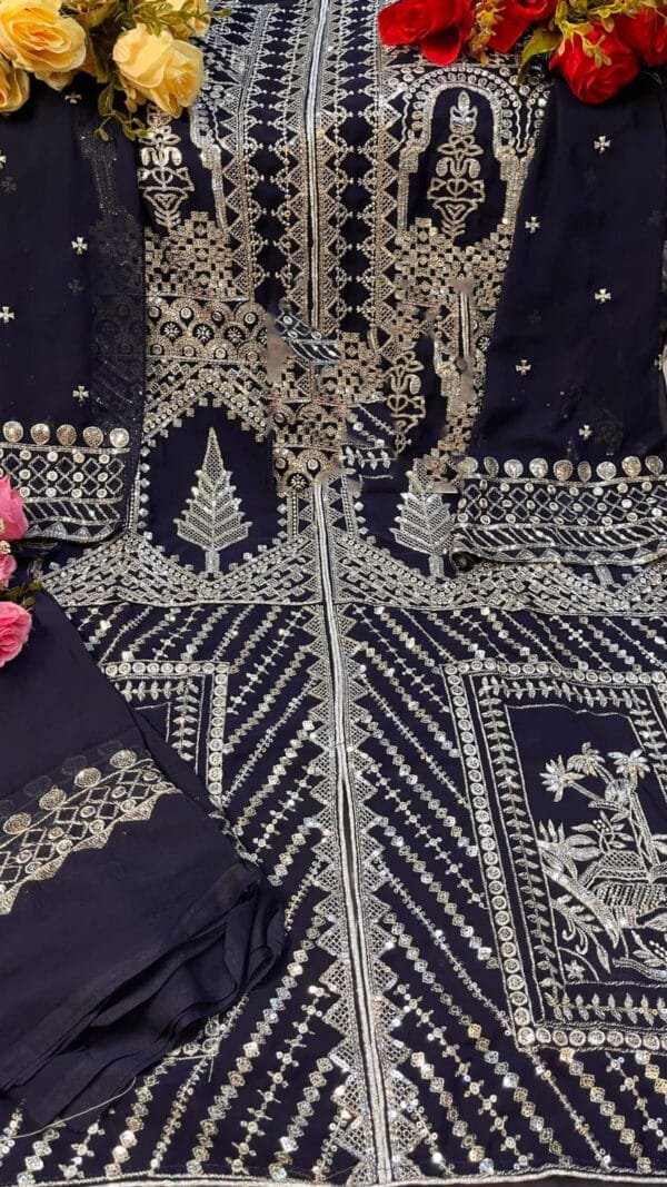Pakistani Suits Fox Georgette Heavy Embroidered Dress 03