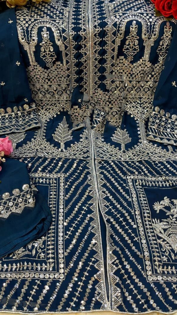 Pakistani Suits Fox Georgette Heavy Embroidered Dress 04