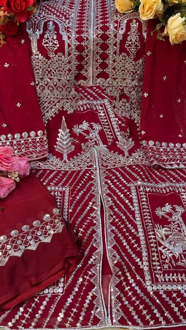 Pakistani Suits Fox Georgette Heavy Embroidered Dress 05