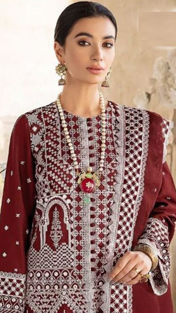 Pakistani Suits Fox Georgette Heavy Embroidered Dress 05