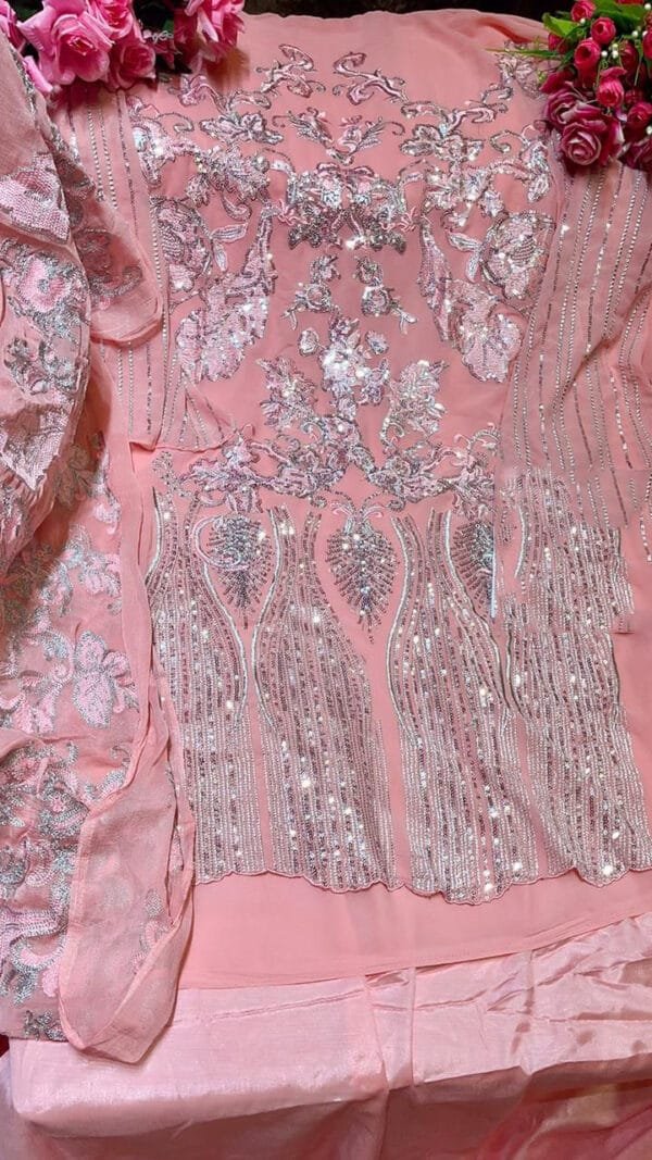 Pakistani Fox Georgette Heavy Embroidered Suits 01
