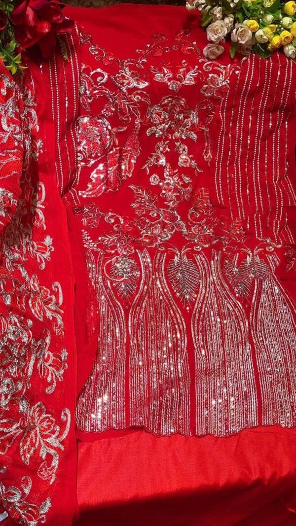 Pakistani Fox Georgette Heavy Embroidered Suits 03
