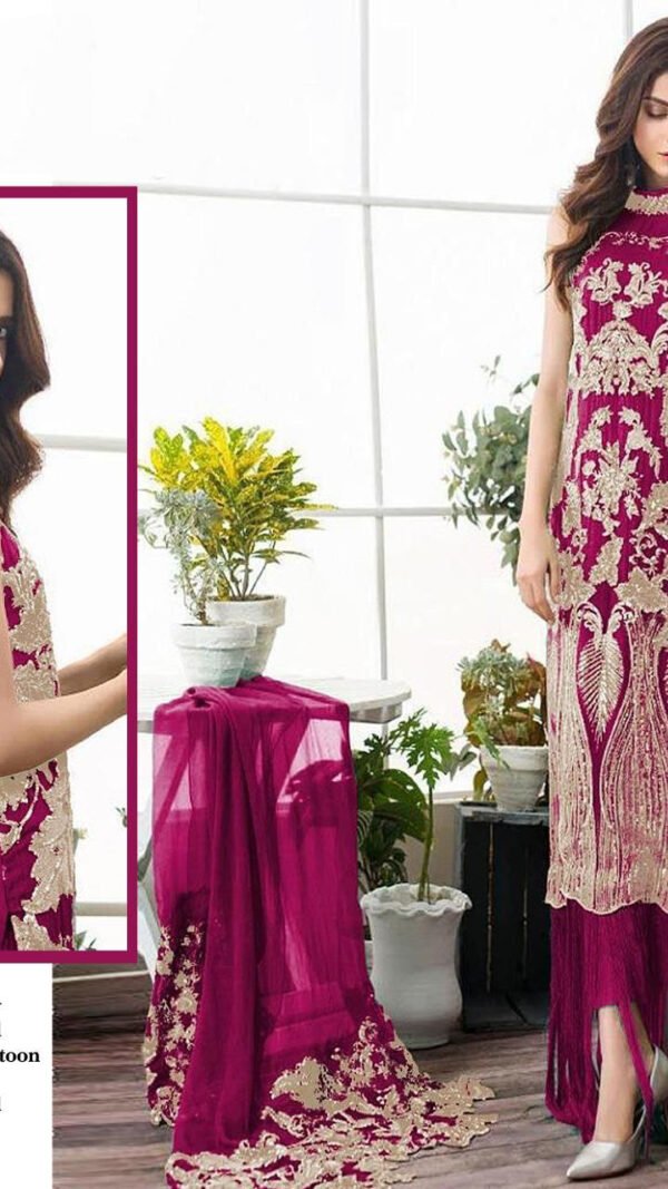 Pakistani Fox Georgette Heavy Embroidered Suits 05